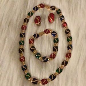 Multi-Color Vintage Necklace/Bracelet Set